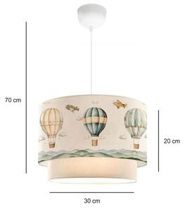 Детски полилей CANDY 1xE27/40W/230V бял/пъстър