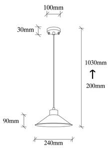 Полилей на кабел MANAVGAT 1xE27/40W/230V червен/кафяв