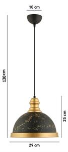 Полилей на кабел MONZA 1xE27/40W/230V Ø 29 см черен/бронзов