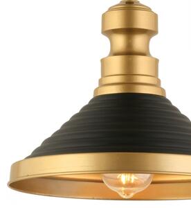 Полилей на кабел MONZA 1xE27/40W/230V Ø 30 см черен/златен