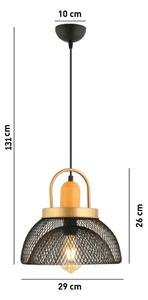 Полилей на кабел MONZA 1xE27/40W/230V Ø 29 см черно/златно