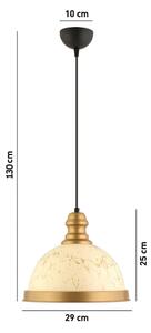 Полилей на кабел MONZA 1xE27/40W/230V Ø 29 см кремав/бронзов