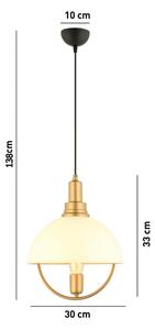 Полилей на кабел MONZA 1xE27/40W/230V Ø 30 cm крем/злато