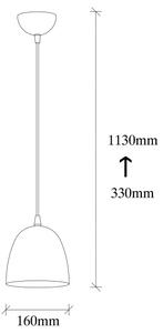 Полилей на кабел TATTOO 1xE27/40W/230V Ø 16 см черен