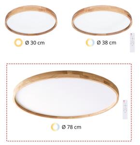 Brilagi - LED димируемо осветително тяло ALSON LED/72W/230V 3000-6500K дъб Ø 78 см + дистанционно управление