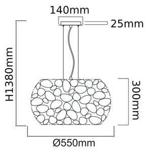 Open Design OR80186 - Полилей на кабел CARERA 6xG9/7W/230V Ø 55 cm розово злато