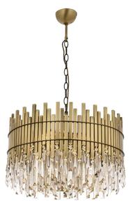 Люстра на верига CRYSTALLINE, 8xE27/40W/230V, диаметър 60 см, месинг