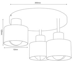 Плафон PARKLA 3xE27/15W/230V черен/златист