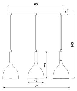 Пендел NOAK 3xE27/15W/230V месинг/златист