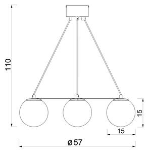 Пендел BALLO 4xE27/15W/230V черен/бял