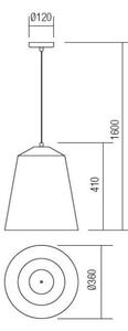 Redo 01-1104 - Пендел AYLA 1xE27/42W/230V Ø 36 см златист