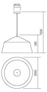 Redo 01-1102 - Пендел AYLA 1xE27/42W/230V Ø 56 см златист