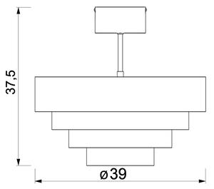 Полилей за повърхностен монтаж RINGS 1xE27/15W/230V месинг