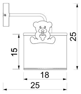 Детски аплик SWEET 1xE27/15W/230V бял/розов/малко мече