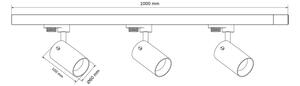 Спот за релсова система SMOKY 3xGU10/10W/230V черен