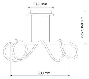 LED Пендел EMMA LED/38W/230V черен