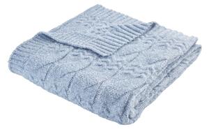 Синьо плетено одеяло 150x200 cm Cable Knit – Bianca