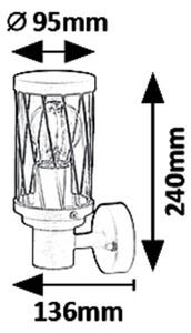 Rabalux 8888 - Екстериорна Стенна лампа BUDAPEST 1xE27/40W/230V IP44