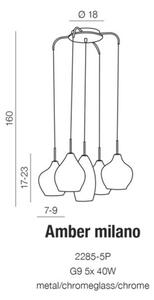 Azzardo AZ3076 - Полилей на верижка AMBER 5xG9/40W/230V