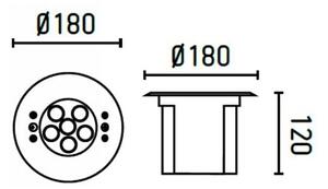 FARO 70456 - LED RGB Екстериорна лампа за вграждане EDEL LED/18W/24V IP68