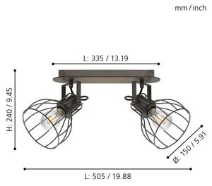 Eglo 98135 - Прожектор, луна SAMBATELLO 2xE27/40W/230V