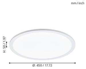 Eglo 98208 - LED Димируем плафон SARSINA-A LED/19,5W/230V + д.у