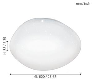 Eglo 98228 - LED димируемо таванно осветително тяло SILERAS-A LED/36W/230V Ø 60 см + с дистанционно управление