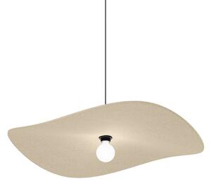 Wever & Ducré Lighting WEVER & DUCRÉ Висяща лампа Wave Soft 3.0 от филц в цвят на варовик, Затъмняване, Бежов, Дневна/трапезария, Плат / текстил, Модерен