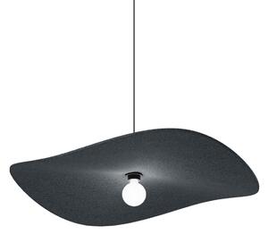Wever & Ducré Lighting WEVER DUCRÉ Висяща лампа Wave Soft 3.0 от филц, антрацит, 100 см, Затъмняване, Черен, Дневна/трапезария, Плат / текстил, Модерен