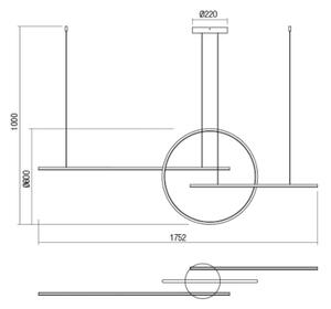 Redo 01-1737 - LED Димируем пендел GIOTTO LED/56W/230V черен