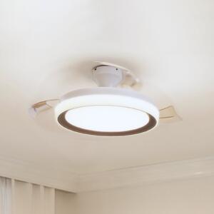 Philips LED тавански вентилатор Bliss, златисто-бял, безшумен, CCT, Затъмняване, Бял, Дневна/трапезария, Метал, Модерен
