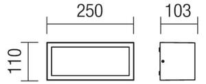 Redo 9896 - Екстериорен аплик BRICK 1xE27/23W/230V IP54 сив