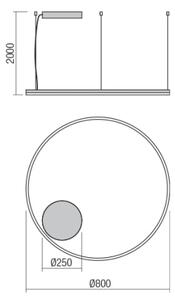 Redo 01-1712 - LED Висящ полилей ORBIT LED/55W/230V бял