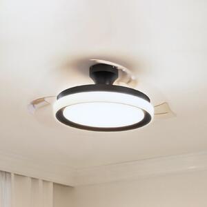 Philips LED тавански вентилатор Bliss, черно-бял, безшумен, CCT, Затъмняване, Черен, Дневна/трапезария, Метал, Модерен
