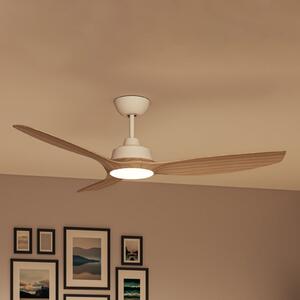 Philips LED вентилатор Olas, Ø 132 см, кафяво/бяло, CCT, Затъмняване, Бял, Дневна/трапезария, Пластмаса, Модерен