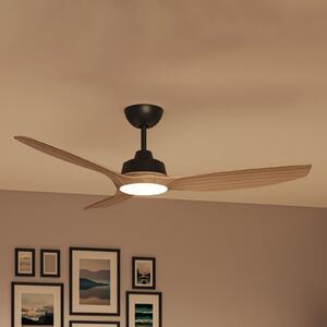 Philips LED вентилатор Olas, Ø132 см, кафяво/черно, CCT, Затъмняване, Черен, Дневна/трапезария, Пластмаса, Модерен