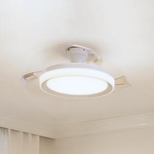 Philips LED тавански вентилатор Bliss, бял, DC, безшумен, Затъмняване, Бял, Дневна/трапезария, Метал, Модерен