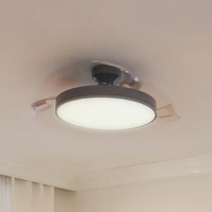 Philips LED тавански вентилатор Atlas, никел, безшумен, CCT, Затъмняване, Металик, Дневна/трапезария, Метал, Модерен
