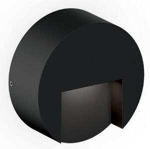 Wever & Ducré Lighting WEVER DUCRÉ LED стенна лампа за външно осветление Reto Round 0.8, матово черно, Затъмняване, Черен, Алуминий, Модерен, Стенна розетка отдолу