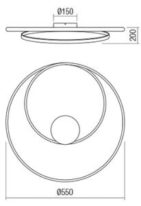 Redo 01-1792 - LED Плафониера TORSION LED/30W/230V бронзов