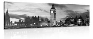 Картина на платно – Big Ben в Лондон в черно и бяло