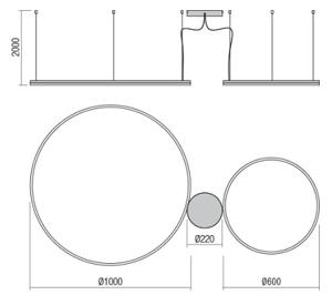 Redo 01-1721 - LED Висящ полилей ORBIT LED/42W + LED/66W/230V бронз