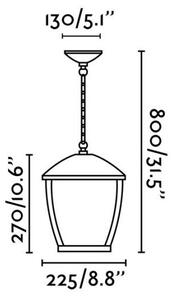 FARO 75002 - Външен полилей на верига WILMA 1xE27/100W/230V IP44