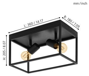 Eglo 98332 - Таванна лампа SILENTINA 2xE27/40W/230V
