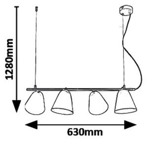 Rabalux 5377 - Полилей на въже ALTDER 4xE14/40W/230V