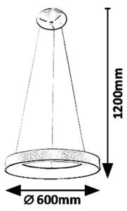 Rabalux - LED Пендел CARMELLA LED/50W/230V Ø 60 см