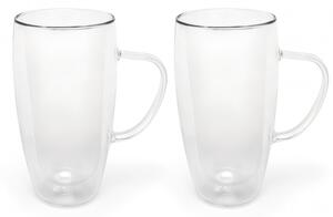 BREDEMEIJER Сет от 2 двустенни стъклени чаши с дръжка за Cappuccino/Latte Macchiato - 400 мл