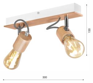 Полилей за повърхностен монтаж GUSTAVO 2xE27/60W/230V - FSC сертифицирано