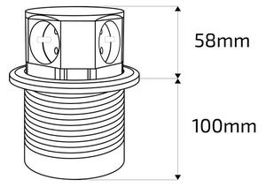 Solight PP100-B - Настолна колона с контакти 4x230V