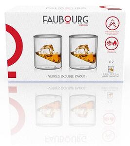 FAUBOURG Сет от 2 бр. двустенни стъклени чаши за уиски “EDINBOURG“ - 80 мл